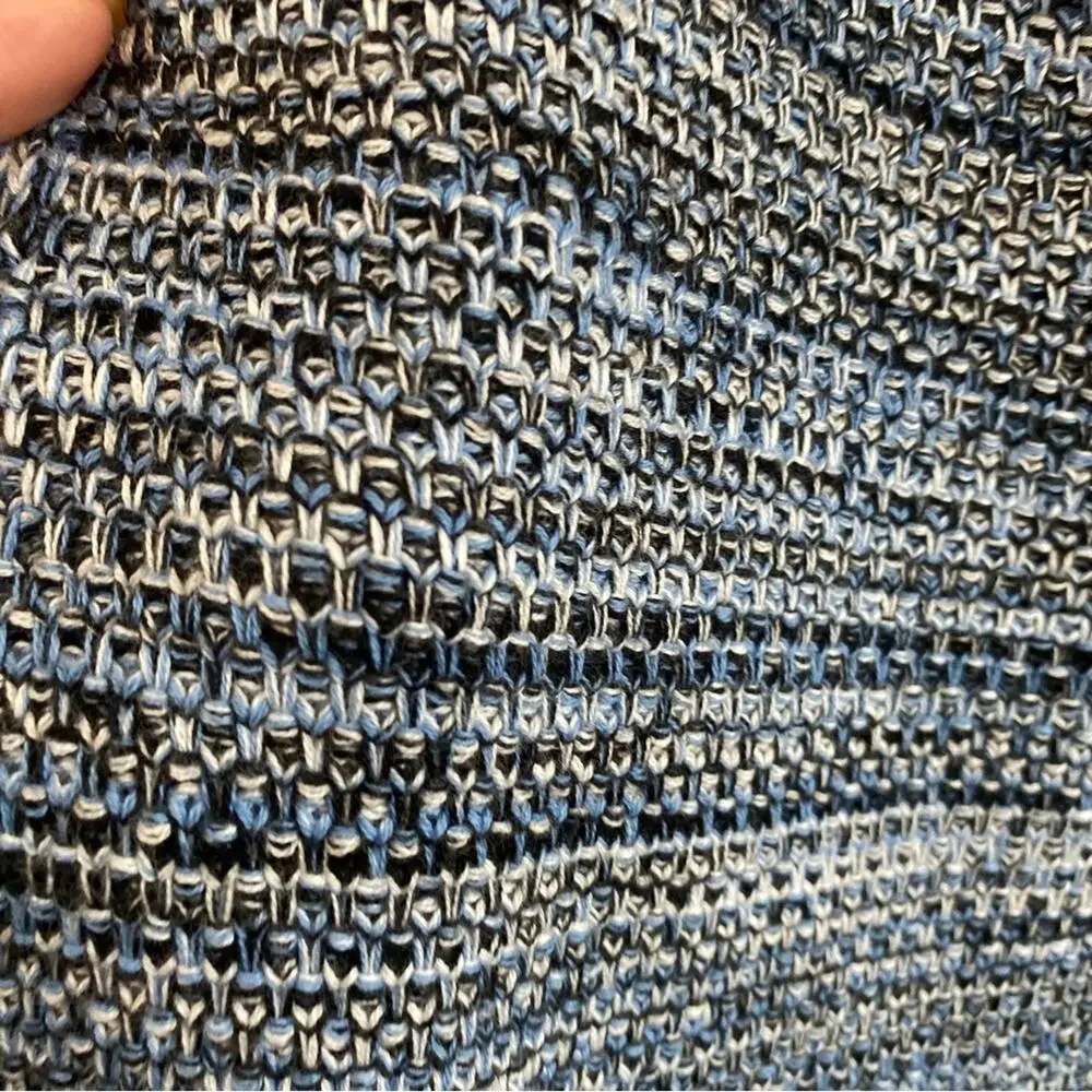 Anthro Holding Horses Fringe Sweater Dress Blue‎ Sleeveless Knit Size M